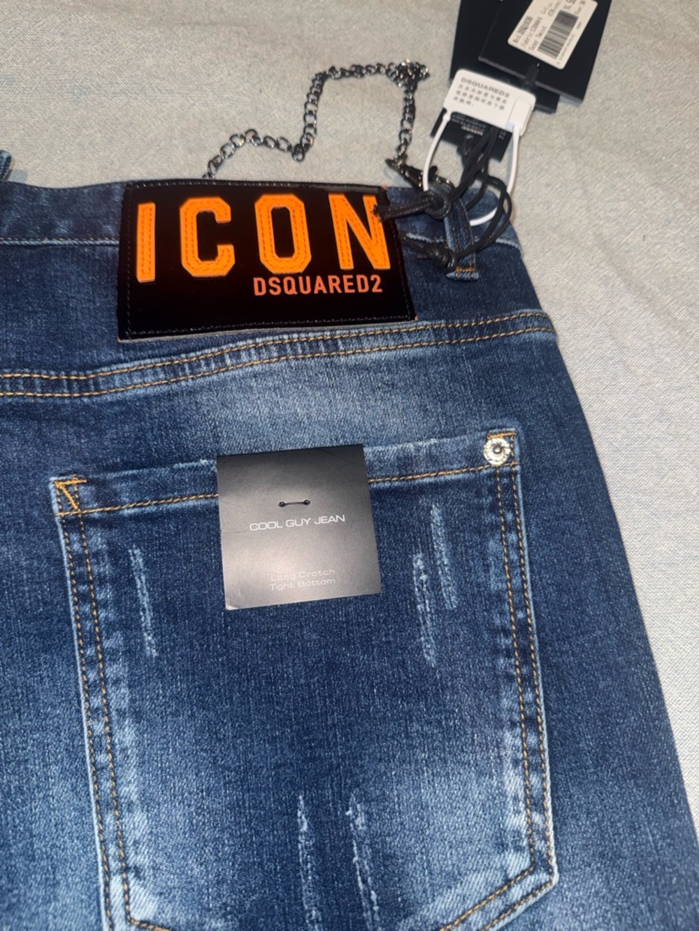 DSQUARED2 Blue Denim Jeans with Red Logo Tab - Picture 6 of 8